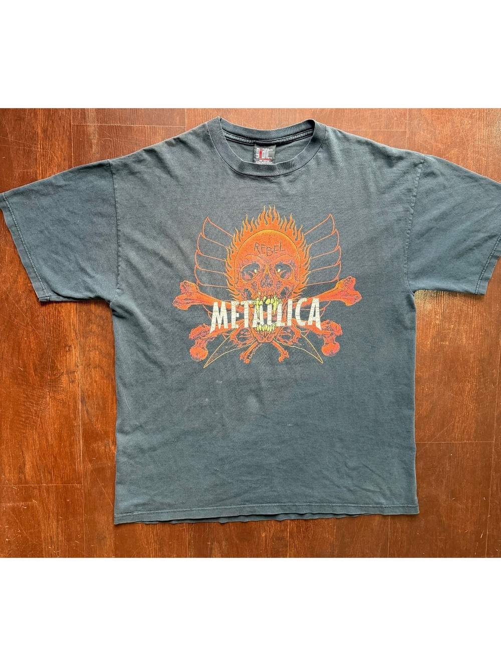 Vintage 90s Metallica Rebel Skull Yin Yang Giant Tag Double Sided Band Tee XL